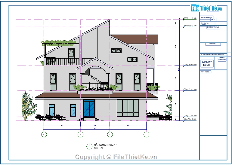 file revit biệt thự,revit biệt thự 3 tầng,file revit biệt thự đẹp,kiến trúc biệt thự